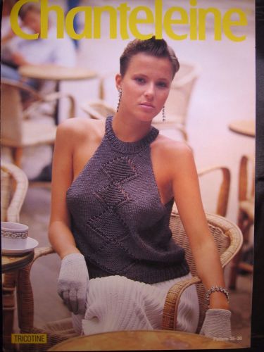 Paper Knitting Pattern Vintage 80s Chanteleine 35 Ladies Women's Sun Top 32