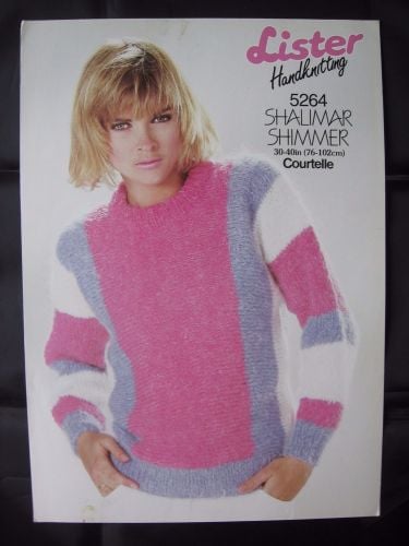 Knitting Pattern ~ Vintage 80s Lister 5264 Ladies Women's Sweater 30