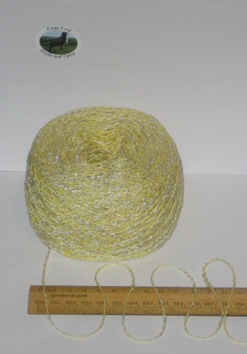 100g ball Yellow & Cream marl wavy boucle double knitting dk wool cotton acrylic