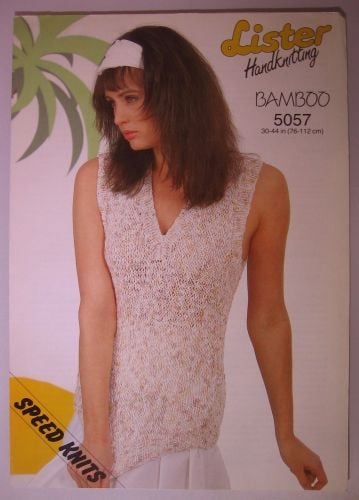 Paper Knitting Pattern Vintage 80s Lister 5057 Ladies Women's Sleeveless Top DK