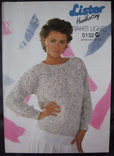 Knitting Pattern Vintage 1980s Lister 5132 Ladies Women's Mohair Sweater Lady's