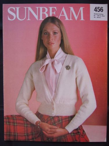 Paper Knitting Pattern ~ Vintage 1980s Sunbeam 456 DK Cardigan Women Ladies Lady