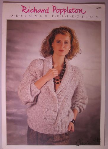 Paper Knitting Pattern ~ Vintage 80s Poppleton 0296 Lady Ladies Women's Sweater