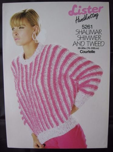 Knitting Pattern Vintage 80s Lister 5261 Ladies Women's Sweater 30