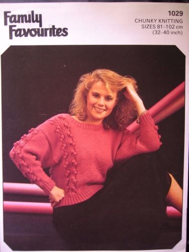 Paper Knitting Pattern ~ Vintage 1980s FF 1029 Womens Cable Sweater 32
