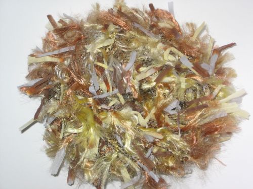 50g balls Fizz knitting wool yarn Bronze Brown & Yellow fancy eyelash trim 0796