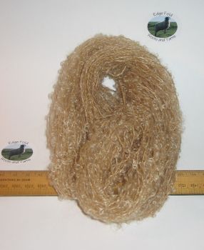 45m in 15 x 3m Lengths of Fawn Light Brown Pack 78% Mohair Small Loop wool for Doll Hair, Weaving, Collage etc.