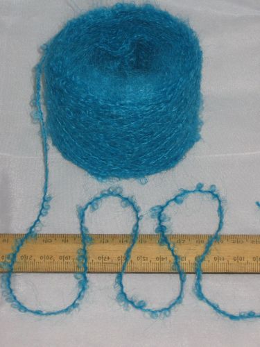 50g Vibrant Turquoise Blue 78% Mohair Loop boucle British knitting wool yarn 2nm