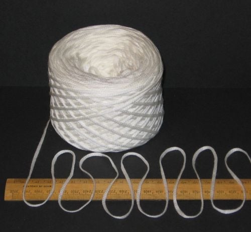 100g balls White double knitting wool Ribbon Tape yarn Cotton & Acrylic dk Vegan (Not bright white)