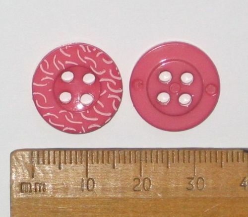 10 pack Pink Animal Print patterned round plastic British Buttons 17mm FREE P+P within UK