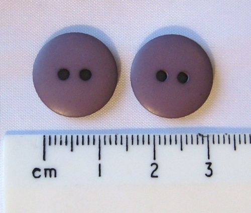 10 pack Purple Grey round Plastic British Buttons 15mm 2 holes FREE P+P within UK