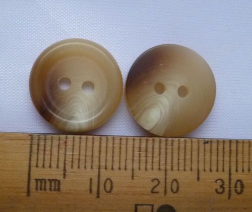 10 pack Cream & Brown Marl Marble round plastic British Buttons 14mm 2 hole JBBM14 FREE P+P within UK