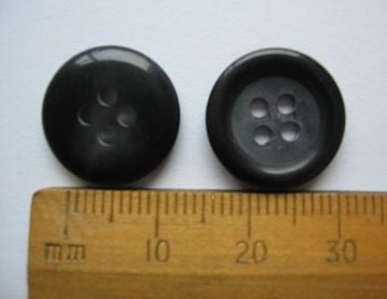 10 pack Dark Grey round plastic Buttons 15mm 4 hole British made Ref 10164 FREE P+P within UK