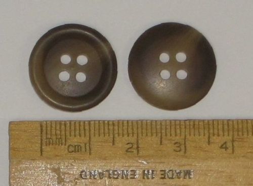 10 pack Shades of Brown Marble Marl round plastic British Buttons 18mm 4 hole FREE P+P within UK