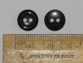10 pack small Black round plastic British Buttons 11.6mm 2 holes Ref: P2575-18 FREE P+P within UK
