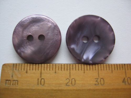 10 pack of 'Petrol' Blue/Purple Pearl round plastic British Buttons 18mm FREE P+P within UK