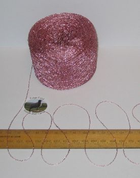 25g ball of Very thin Pink Sparkly Lurex Type yarn knitting wool Glitter Sparkle 1 ply Use alongside another yarn to add sparkle