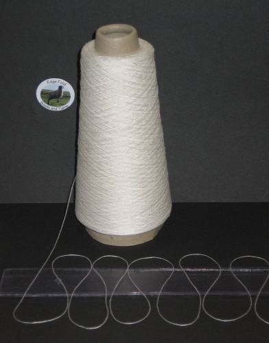 100g cone of 100% White pure Viscose thin knitting yarn 1 ply single Texere DY285