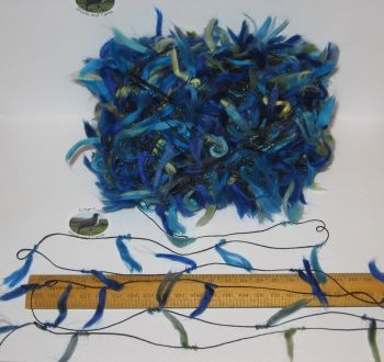 100g ball of Blue Green Feather Fancy yarn thread knitting Weaving Textile Decorative