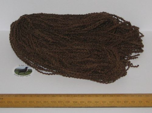 45m in 15 x 3m Lengths of Chocolate Brown Pack 100% Wool Wavy yarn for Doll Hair, Weaving, Collage etc.