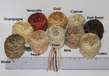 50g in Small Balls of Brown shades 4 ply flat Chenille knitting wool yarn fly tying Pack 4