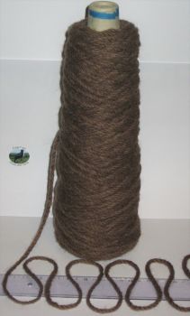 400g Cone of Brown Super Chunky 100% Pure British Wool for knitting or rug making EFW 408
