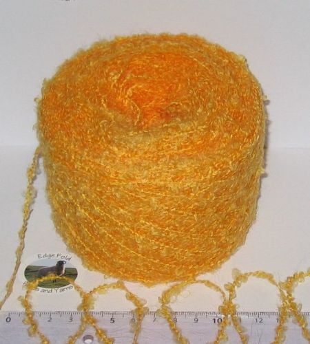 50g balls of Orange & Yellow boucle loop British Wool & Acrylic 4 ply knitting yarn 'Jonquil'