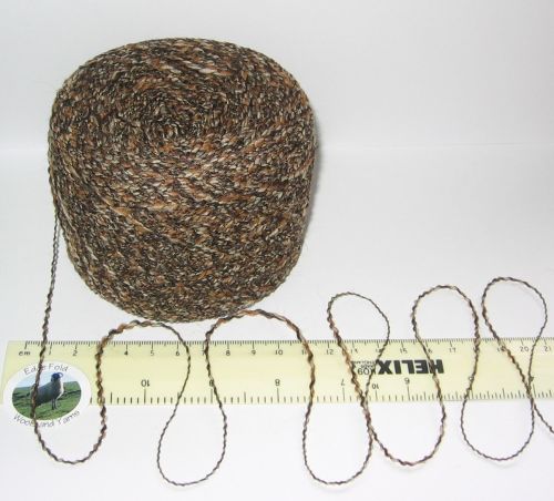 100g balls of 'Sparrow' Mottled Brown Shades Thick & Thin wavy knitting wool & acrylic yarn 4 ply