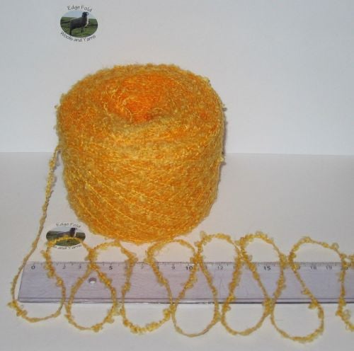 100g balls of Orange & Yellow boucle loop British Wool & Acrylic 4 ply knitting yarn 'Jonquil'