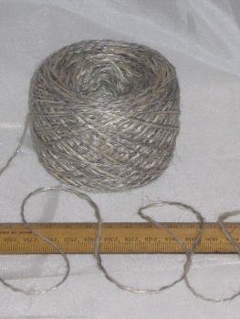 50g Blue Grey Cream slightly Sparkly Viscose knitting dk Thick & Thin wool yarn