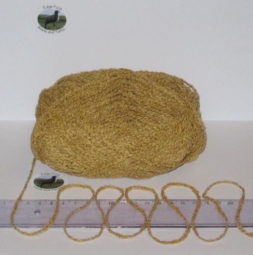 100g balls Mustard Brown Boucle 100% Pure British Breed Sheep Wool Aran knitting yarn EFW835
