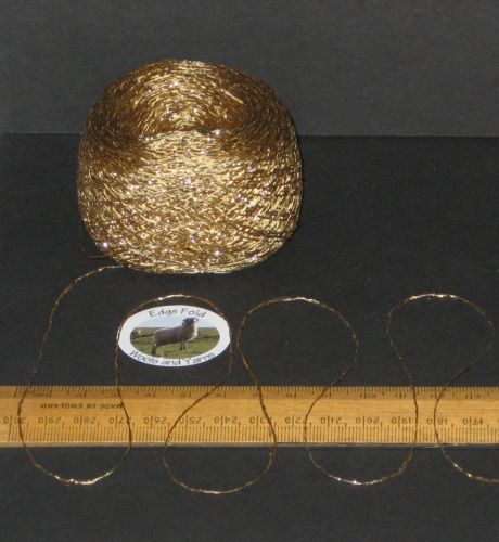 25g balls Very thin Gold Sparkly Lurex Type yarn knitting wool Glitter Sparkle Use alongside another yarn to add sparkle