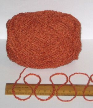 100g ball of Burnt Orange Boucle 100% Pure British Breed Sheep Wool yarn Aran EFW807