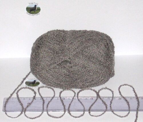 100g ball of Mid Grey Boucle 100% Pure British Breed Sheep Wool yarn Aran EFW824