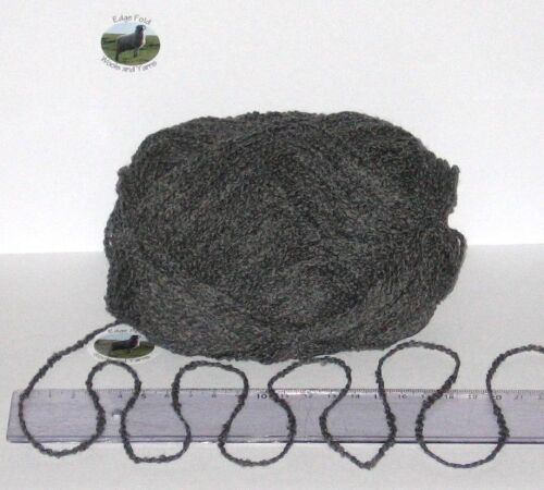 100g ball of Dark Grey Boucle 100% Pure British Breed Sheep Wool yarn Aran EFW822