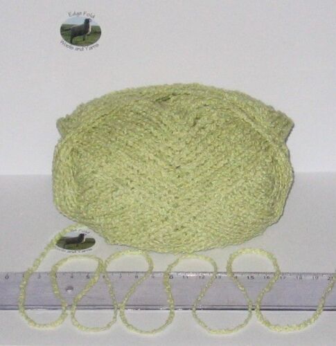 100g ball of Pale Lime Green Boucle 100% Pure British Breed Sheep Wool yarn Aran EFW827