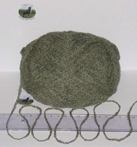 100g ball of Sage Green Boucle 100% Pure British Breed Sheep Wool yarn Aran EFW828