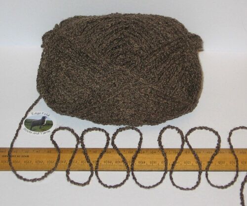 100g ball of Brown Boucle 100% Pure British Breed Sheep Wool yarn Aran EFW843