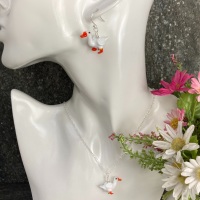 Goose Earrings and Small Pendant Set