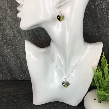 Great Tit Earrings and Small Pendant Set