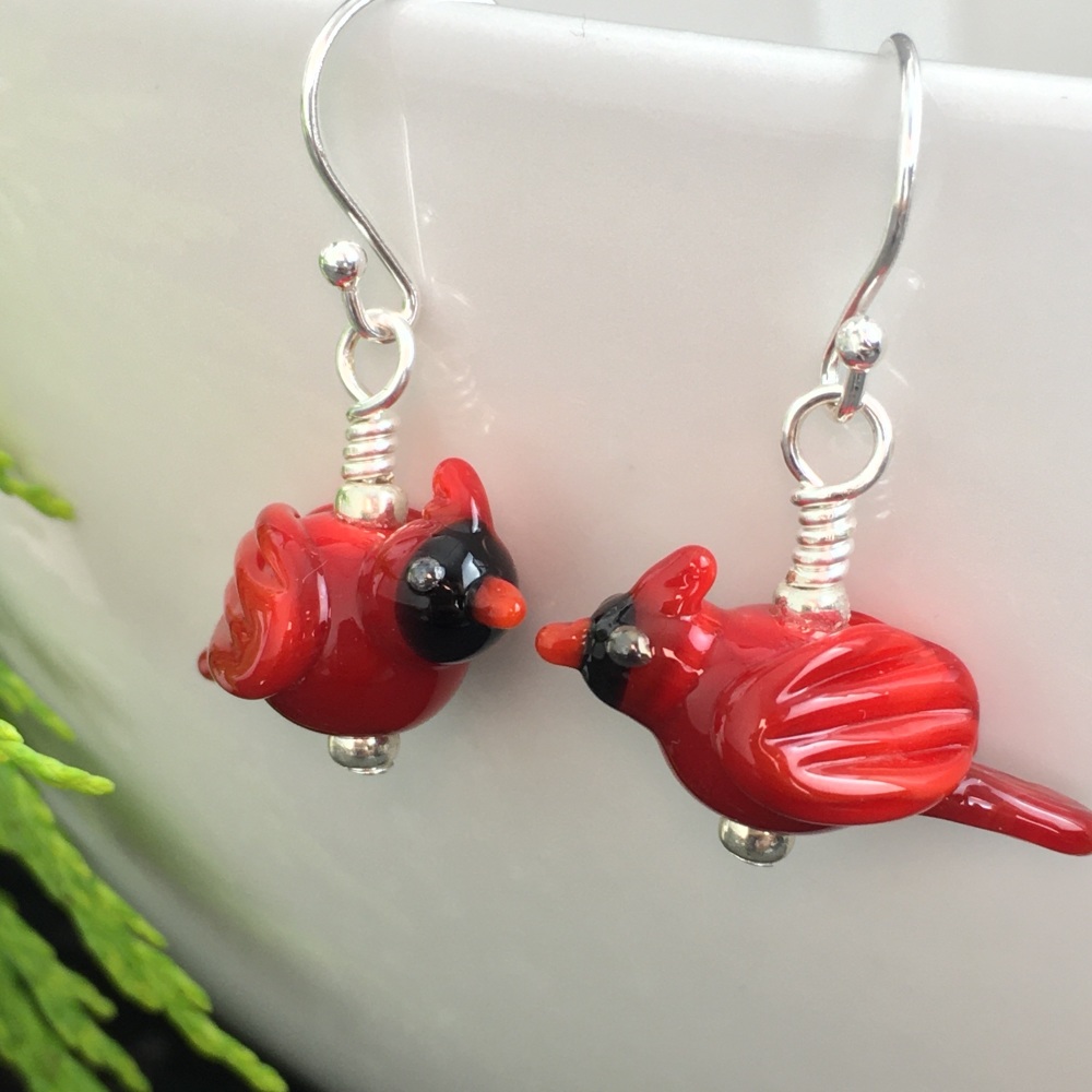 Red Cardinal  Earrings