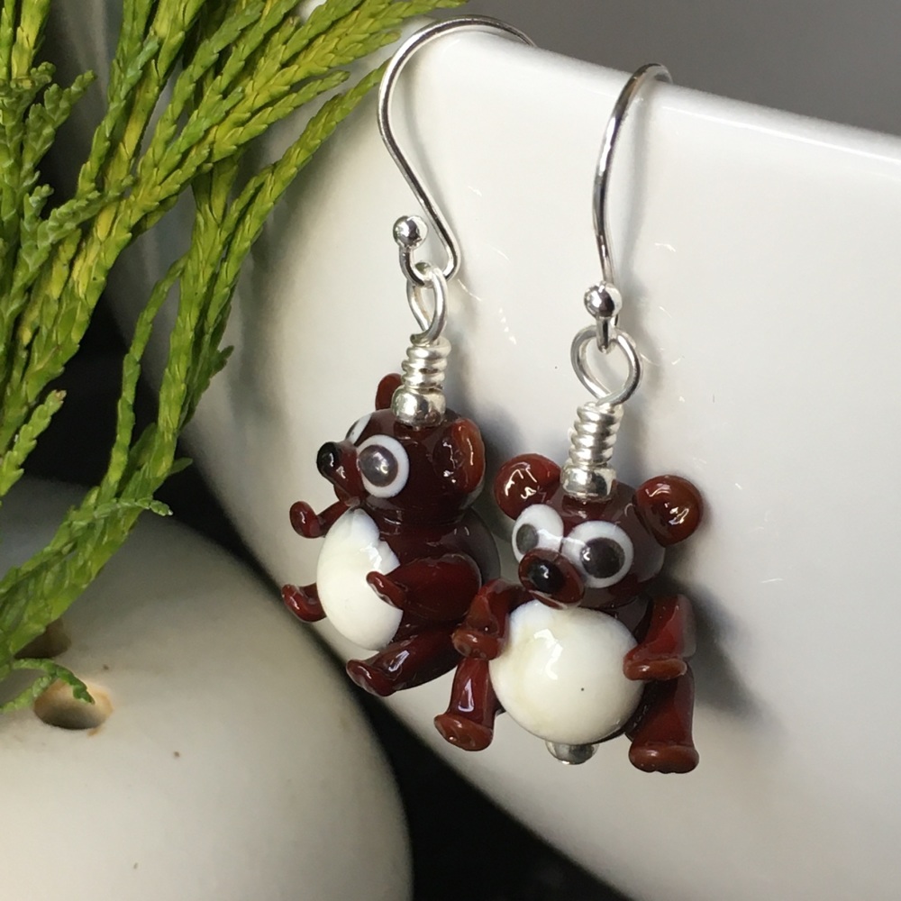 Brown Bear Earrings