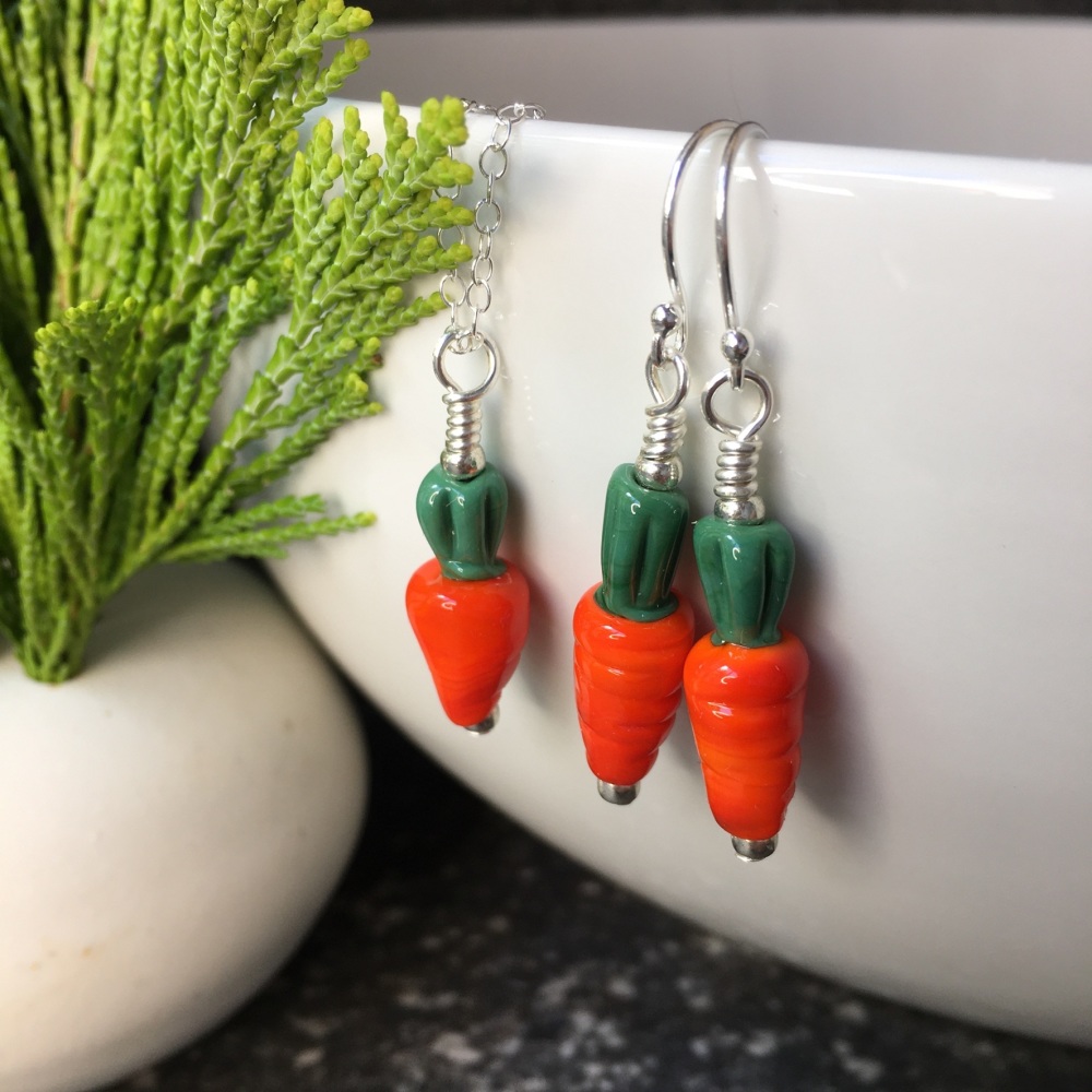 Carrot earrings and Pendant Set