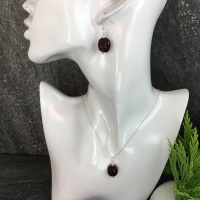 Coffee Bean Earrings and Pendant Set