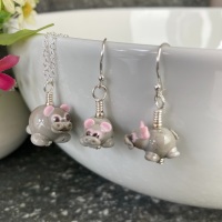 Hippo Earrings and Large Pendant Set
