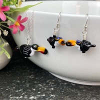 Toucan Earrings and Large Pendant Set