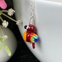 Red and Gold Macaw Pendant (small)