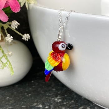 Red and Gold Macaw Pendant (large)