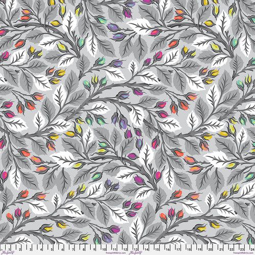 Tula Pink Graywork Best Buds 108" Extra Wide Backing - Fog