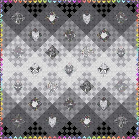 Tula Pink Graywork Fade to Gray Quilt Kit